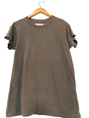 THE GREAT. Charcoal Gray Crewneck Tee size 1 distressed